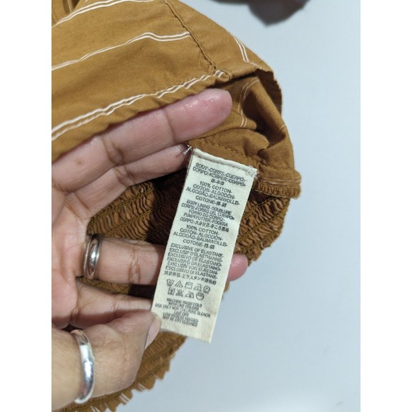 Free People Burnt Orange Rose Garden Crop Top Boho‎ Women Size M - Picture 7 of 7